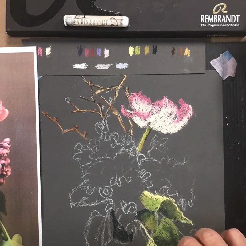 Pastel sec Rembrandt, démonstration