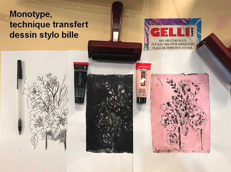 Monotype sur plaque gélatine